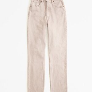 Beige Straight-Leg Jeans